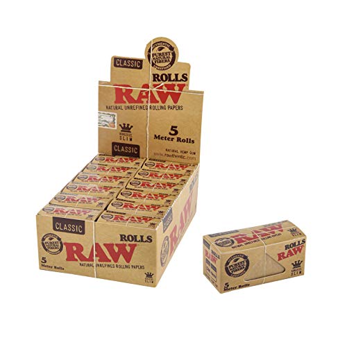 Raw Klassische Natur unraffiniertes Rollen papierrollen - 5 Meter Rolle (24) von RAW
