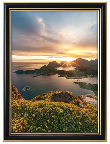 RAWWEST.BIS Holz Bilderrahmen 30x45cm Glamour Rahmen aus Holz mit Furnierung Schwarz-Gold Plakatrahmen Holzrahmen mit Plexi Acrylglas für Bilder Poster Fotos Puzzles Posterrahmen Fotorahmen RAWWEST.BIS Holz Bilderrahmen 30x45cm Glamour Rahmen aus Holz mit Furnierung Schwarz-Gold Plakatrahmen Holzrahmen mit Plexi Acrylglas für Bilder Poster Fotos Puzzles Posterrahmen Fotorahmen von RAWWEST.BIS