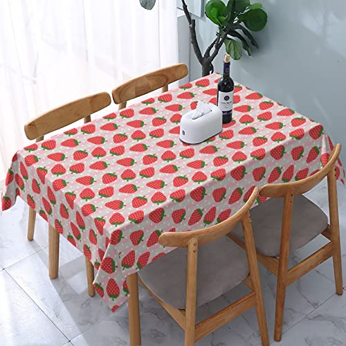 RAXER Erdbeer-Tischdecken, rechteckig, bedruckt, öl- und staubabweisend, dekorativ, abwischbar von RAXER