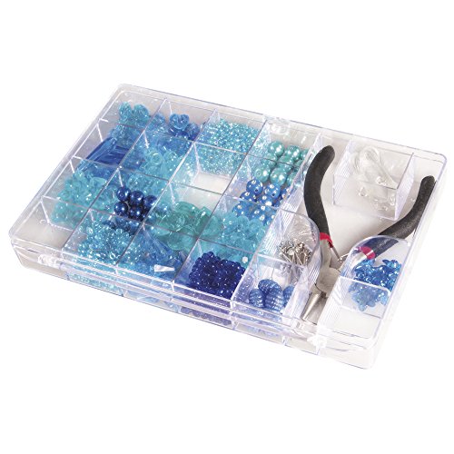 Rayher 14797376 Perlen-Box mit Zange, 20 x 13,5 cm, Inhalt 185 g, Blautöne, Farb- und Größenmix, Perlen zum Auffädeln, Kunststoffperlen, Plastikperlen Rayher 14797376 Perlen-Box mit Zange, 20 x 13,5 cm, Inhalt 185 g, Blautöne, Farb- und Größenmix, Perlen zum Auffädeln, Kunststoffperlen, Plastikperlen von Rayher
