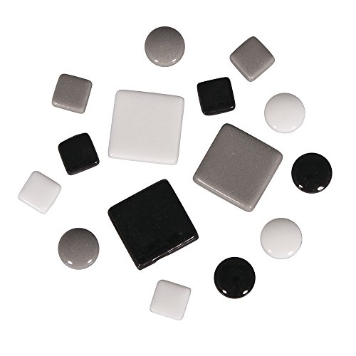 Rayher Mosaiksteine Mischung Fancy, Glasmosaik, durchgefärbt, Eimer 500 g (ca. 395 Stück), Glassteine, Größen gemischt, 10 x 10 mm, 20 x 20 mm, 12 mm ø, schwarz/grau/weiß Töne, 14826000 Rayher Mosaiksteine Mischung Fancy, Glasmosaik, durchgefärbt, Eimer 500 g (ca. 395 Stück), Glassteine, Größen gemischt, 10 x 10 mm, 20 x 20 mm, 12 mm ø, schwarz/grau/weiß Töne, 14826000 von Rayher