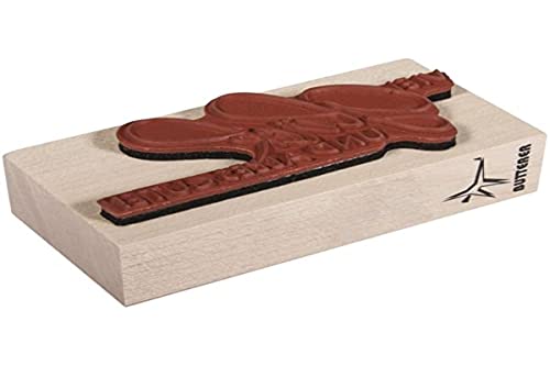 Rayher Stempel Holz "Viel Glück und alles Gute", 4 x 8 cm, Holzstempel zum Gestalten von Karten, Umschlägen, Geschenken, Butterer Stempel, 28480000 von Rayher
