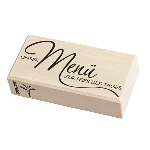Rayher Hobby 28878000 Stempel Unser Menü zur Feier des Tages“, Holz, 4 x 8 cm, Beige Rayher Hobby 28878000 Stempel Unser Menü zur Feier des Tages“, Holz, 4 x 8 cm, Beige von Rayher