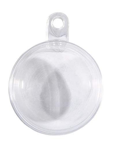 Rayher 39466800 Plastik-Kugeln, teilbar, 7 cm ø, Set 6 Stück, Kunststoff-Kugeln zum befüllen, transparent, Acrylkugeln mit Aufhänge-Öse, Dekokugeln durchsichtig, Weihnachtskugeln zweiteilig von Rayher