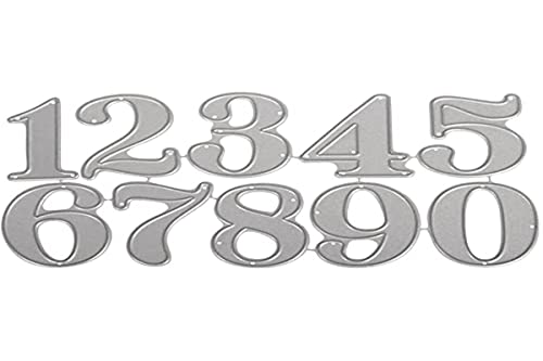 Rayher Hobby 59235000 Stanzschablonen-Set, Big Numbers, 10 Stük, 1,5-2,8 cm, Grau von Rayher