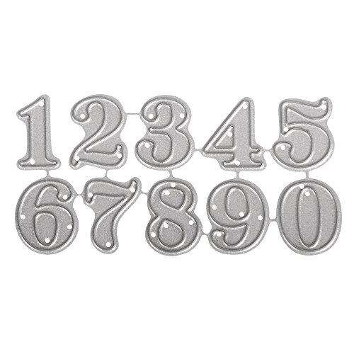 Rayher Hobby 59236000 Small Numbers Stanzschablonen-Set, 10 Stück, 0,8 - 1,9 cm von Rayher