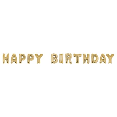 Rayher 87018616 Happy Birthday Folienballons, gold, 40 cm hoch, 13 Buchstabenballons, Partyballon zum Geburtstag, für Luftfüllung geeignet, Polyethylenfolie Rayher 87018616 Happy Birthday Folienballons, gold, 40 cm hoch, 13 Buchstabenballons, Partyballon zum Geburtstag, für Luftfüllung geeignet, Polyethylenfolie von Rayher