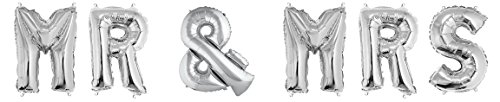Rayher 87021606 Mr & Mrs Folienballons, silber, 40 cm hoch, 6 Buchstabenballons, Partyballon zur Hochzeit, für Luftfüllung geeignet, Polyethylenfolie Rayher 87021606 Mr & Mrs Folienballons, silber, 40 cm hoch, 6 Buchstabenballons, Partyballon zur Hochzeit, für Luftfüllung geeignet, Polyethylenfolie von Rayher