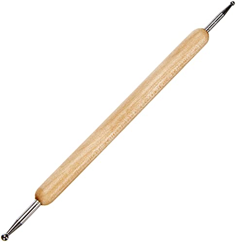 Rayher Prägestift für Embossing, 14 cm, mit Holzgriff, zwei Spitzen 2 + 2,8 mm ø, Punktierungsstift, Nagelpunktstift; Prägekunst, 2829800 von Rayher