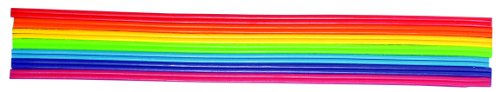 RAYHER HOBBY Rayher Wachs-Zierstreifen Regenbogen, 14 Streifen, 23 cm lang, 2 mm breit, Wachszierborten in 7 Farben, Verzierwachs, Wachs zum Kerzen verzieren, 3107800 von Rayher
