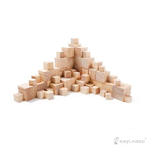 Holzwürfel , quadratische Holzbausteine, Natürliche unbearbeitete Blöcke, Holzrohling, Premium-Qualität, von Raylinedo 25MM 50PCS nature von RAYLINE-DO