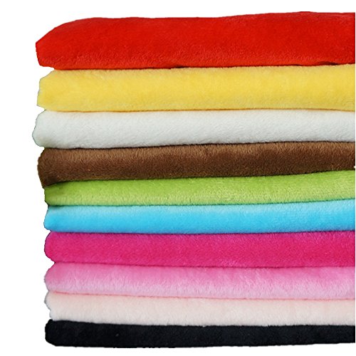 RayLineDo® 10 STÜCKE 50 * 50 cm Einfarbig Gestrickte Panne Samt Stoff Anti Pille Stoff Patchwork Polyester Fleece Tuch Für DIY Nähen Handgemachte Puppen von RAYLINE-DO