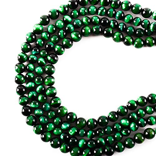 RayLineDo® 40 Stück, 10 mm, natürliche grüne Tigerauge, runde Perlen, lose Perlen, Großhandel für Schmuckherstellung von RAYLINE-DO