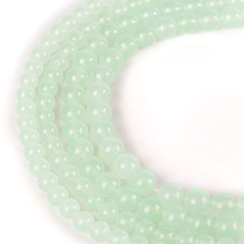 RayLineDo® 48 Stück 8 mm natürliche, hellgrüne Jade-Steine, runde Perlen für Schmuckherstellung von RAYLINE-DO