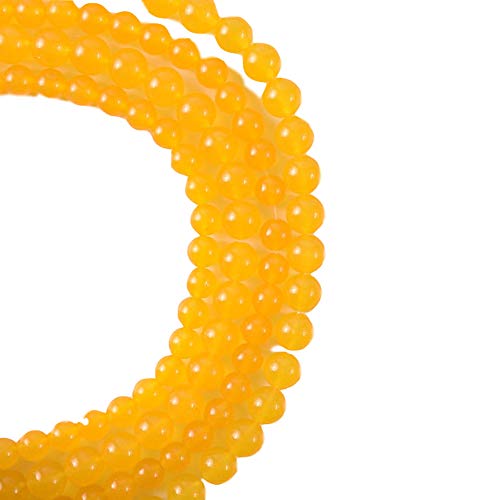 RayLineDo® 48 Stück 8 mm natürliche gelbe Jade Stein runde Perlen lose Perlen Großhandel für Schmuckherstellung von RAYLINE-DO