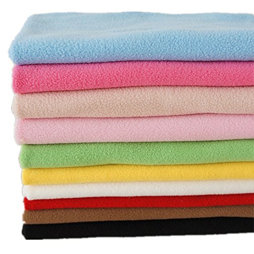 RayLineDo 10 STÜCKE 50 * 50 cm Einfarbig Gestrickte Polar Fleece Stoff Anti Pille Stoff Patchwork Polyester Plüsch Fleece Tuch Für DIY Nähen Handgemachte Puppen von RAYLINE-DO