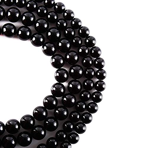 RayLineDo 45Pcs 8mm Natürliche Schwarze Onyx Stein Runde Perlen Lose Perlen Großhandel für Schmuckherstellung von RAYLINE-DO
