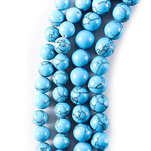 RayLineDo 50Pcs 8mm Natürliche Blaue Turquoises Stein Runde Perlen Lose Perlen Großhandel für Schmuckherstellung von RAYLINE-DO