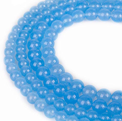 RayLineDo Perlen aus natürlichem Ozeanblau, rund, lose Perlen, 8 mm, für Schmuckherstellung, 48 Stück von RAYLINE-DO