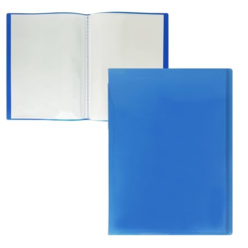 RAYLU PAPER - A4-Ordner mit transparenten Hüllen aus 100% biologisch abbaubarem Polypropylen, 10 transparente Dokumentenhüllen für Zuhause und Büro (A4, 10 Hüllen, Blau) von RAYLU PAPER