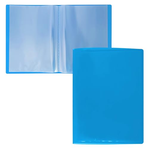 RAYLU PAPER - A5-Dokumentenmappe aus 100% biologisch abbaubarem Polypropylen, 20 transparente Dokumentenhüllen (A5, 20 Hüllen, Blau) von RAYLU PAPER