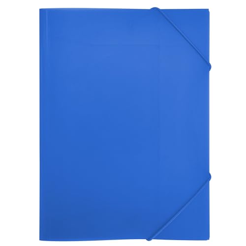 RAYLU PAPER - Ordner mit elastischen Gummibändern und Klappen, A4, Dokumentenmappe für Büro und Schule, aus 100% recycelbarem Polypropylen (A4, Blau) von RAYLU PAPER
