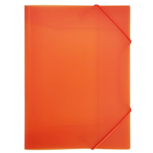 RAYLU PAPER - Ordner mit elastischen Gummibändern und Klappen, A4, Dokumentenmappe für Büro und Schule, aus 100% recycelbarem Polypropylen (A4, Orange) von RAYLU PAPER