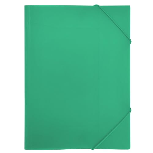 RAYLU PAPER - Ordner mit elastischen Gummibändern und Klappen, A4-Format, Ordner, Ordner, Ordner, Dokumente, Büro und Schule, aus 100% recycelbarem Polypropylen (A3, Grün) von RAYLU PAPER