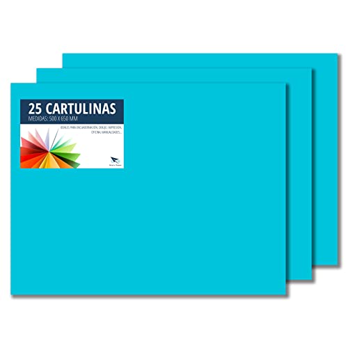 RAYLU PAPER – Tonpapier 50 x 65 cm, 25 Stück Kartonpapier 180g/m², 210 x 297 mm, professionelle farbige Kartons für Büro, Kopierpapier, Buntes Papier zum Basteln (Türkis) von RAYLU PAPER