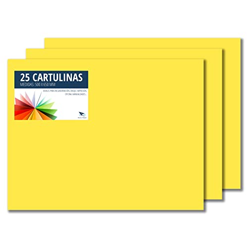 RAYLU PAPER – Tonpapier 50 x 65 cm, 25 Stück Kartonpapier 180g/m², 210 x 297 mm, professionelle farbige Kartons für Büro, Kopierpapier, Buntes Papier zum Basteln (Zitronengelb) von RAYLU PAPER