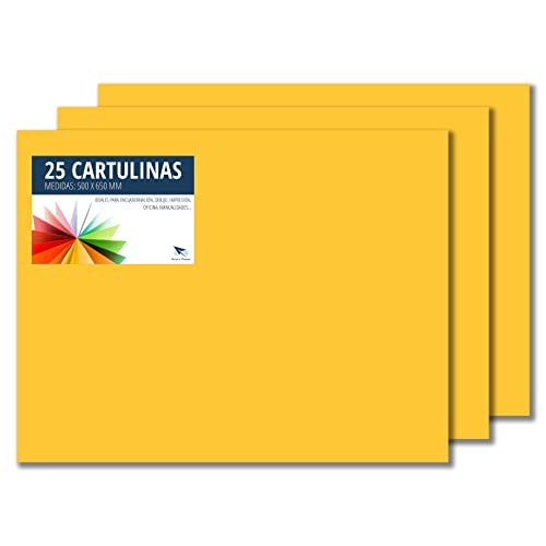 RAYLU PAPER – Tonpapier 50 x 65 cm, 25 Stück Kartonpapier 180g/m², 210 x 297 mm, professionelle farbige Kartons für Büro, Kopierpapier, Buntes Papier zum Basteln (Dunkelgelb) von RAYLU PAPER