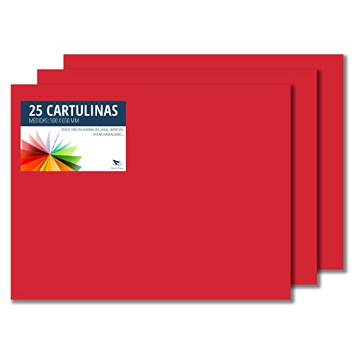 RAYLU PAPER – Tonpapier 50 x 65 cm, 25 Stück Kartonpapier 180g/m², 210 x 297 mm, professionelle farbige Kartons für Büro, Kopierpapier, Buntes Papier zum Basteln (Rot) von RAYLU PAPER