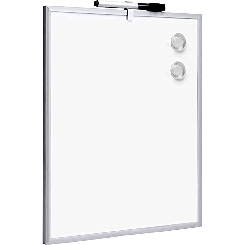 Raylu Paper® - Kleiner magnetischer Whiteboard mit Aluminiumrahmen für Zuhause und Büro, inkl. schwarzem Marker mit Radiergummi, Magnet und Pads zur Wandmontage (35 x 28 cm) von RAYLU PAPER