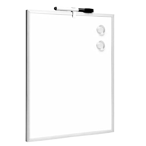 Raylu Paper® - Kleiner magnetischer Whiteboard mit Aluminiumrahmen für Zuhause und Büro, inkl. schwarzem Marker mit Radiergummi, Magnet und Pads zur Wandmontage (35 x 28 cm) von RAYLU PAPER