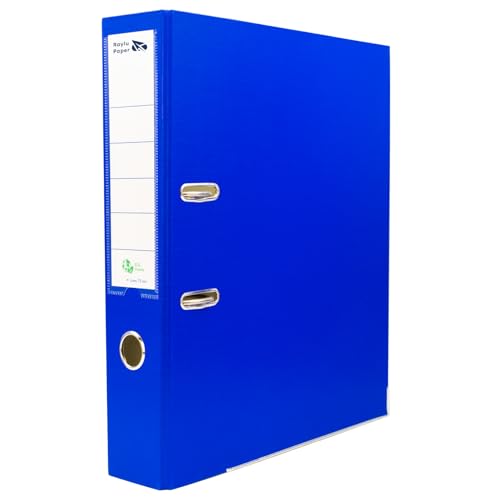 Raylu Paper Ordner mit Ringen, Ordner mit Rückenbreite 75 mm, 2-Ringordner mit weichem Öffnungshebel und personalisierbarem Kartenfach (A4, blau) von RAYLU PAPER