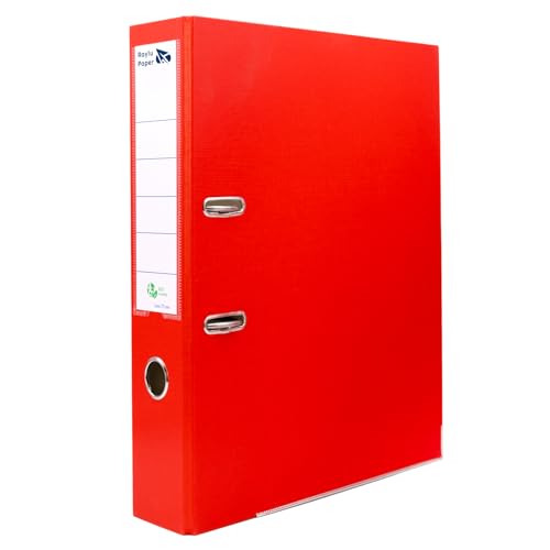 Raylu Paper Ordner mit Ringen, Ordner mit Rückenbreite 75 mm, Aktenordner für Büro mit 2 Ringen, mit weichem Öffnungshebel und personalisierbarem Kartenfach, Rot Raylu Paper Ordner mit Ringen, Ordner mit Rückenbreite 75 mm, Aktenordner für Büro mit 2 Ringen, mit weichem Öffnungshebel und personalisierbarem Kartenfach, Rot von RAYLU PAPER