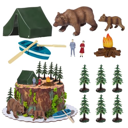 RAYNAG 13 Stück Camping Kuchen Topper Camping Party Dekoration Mit Zelt Lagerfeuer Baum Bär Menschen Boot Camping Kuchen Dekoration für Kinder Erwachsene Camper Wald Wald Thema Happy Birthday Party RAYNAG 13 Stück Camping Kuchen Topper Camping Party Dekoration Mit Zelt Lagerfeuer Baum Bär Menschen Boot Camping Kuchen Dekoration für Kinder Erwachsene Camper Wald Wald Thema Happy Birthday Party von RAYNAG