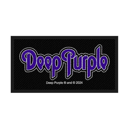 Deep Purple Official Logo Embroidered Patch, 10 x 5 cm, Black and Purple von RAZAMATAZ