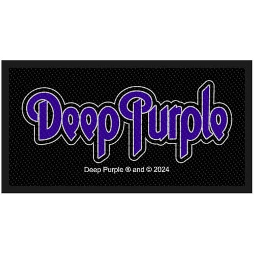 Deep Purple Official Logo Embroidered Patch, 10 x 5 cm, Black and Purple von RAZAMATAZ
