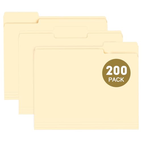 RAZCC Aktenordner, 200 Stück, 1/3 geschnittene Registerkarten, Briefgröße, Manila-Ordner, Ordner mit Register, ideal zum Organisieren und einfachen Aufbewahren von Dateien RAZCC Aktenordner, 200 Stück, 1/3 geschnittene Registerkarten, Briefgröße, Manila-Ordner, Ordner mit Register, ideal zum Organisieren und einfachen Aufbewahren von Dateien von RAZCC