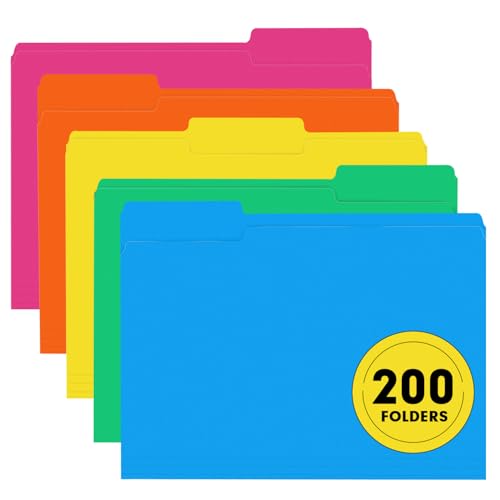 RAZCC Aktenordner, farbige Ordner, Briefgröße, für Büro, Klassenzimmer, Ordner mit Registern, sortiert, 200 Stück RAZCC Aktenordner, farbige Ordner, Briefgröße, für Büro, Klassenzimmer, Ordner mit Registern, sortiert, 200 Stück von RAZCC