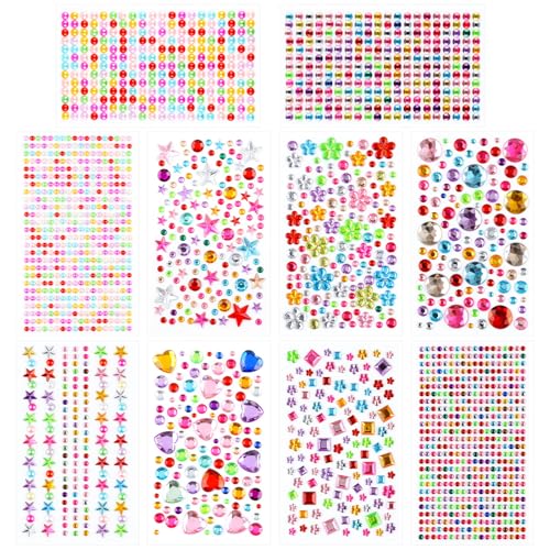Glitzersteine Selbstklebend, 2400 Stück Bunt Strasssteine Selbstklebend 3-15mm Glitzersteine zum Basteln Handwerke Bastelsachen Fotorahmen,Glitzer Sticker für Make-up, DIY, Augen, Nagel Glitzersteine Selbstklebend, 2400 Stück Bunt Strasssteine Selbstklebend 3-15mm Glitzersteine zum Basteln Handwerke Bastelsachen Fotorahmen,Glitzer Sticker für Make-up, DIY, Augen, Nagel von RAZET