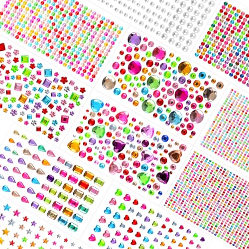 Glitzersteine Selbstklebend, 3132 Stück Bunt Strasssteine Selbstklebend 3-15mm Glitzersteine zum Basteln Handwerke Bastelsachen Fotorahmen,Glitzer Sticker für Make-up, DIY, Augen, Nagel Glitzersteine Selbstklebend, 3132 Stück Bunt Strasssteine Selbstklebend 3-15mm Glitzersteine zum Basteln Handwerke Bastelsachen Fotorahmen,Glitzer Sticker für Make-up, DIY, Augen, Nagel von RAZET