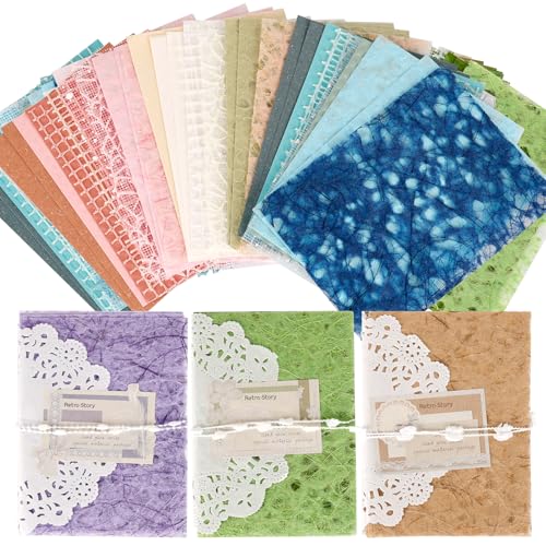 Scrapbooking Papier 96 Stück Bunt Musterpapier, 6 Farben Strukturiertes Papier für DIY Handwerk, Bullet Junk und Collage - Handgeschöpftes Deko Scrapbooking Papier 96 Stück Bunt Musterpapier, 6 Farben Strukturiertes Papier für DIY Handwerk, Bullet Junk und Collage - Handgeschöpftes Deko von RBDDBR