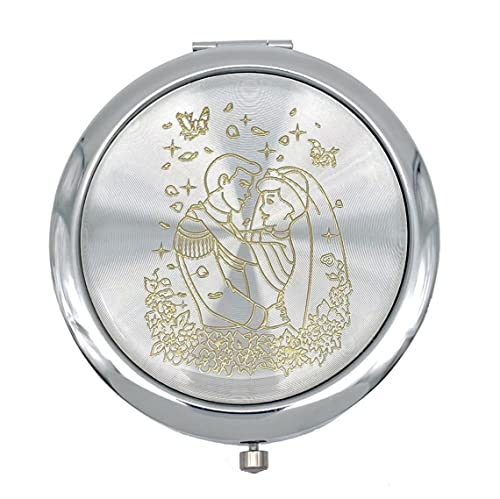 RBN 12 Stück Aschenputtel und Prinz Spiegel für Hochzeitsfeier – Recuerdos Espejo Boda Braut und Bräutigam Hochzeit (Weiß/Gold) von RBN