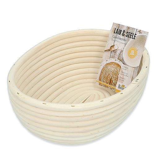 Birkmann, Laib & Seele, Gärkörbchen oval, 24,5 x 18,5 cm, Brotkorb für Teige und Brote, bis 1000 g, aus natürlichem Peddigrohr, 209077 Birkmann, Laib & Seele, Gärkörbchen oval, 24,5 x 18,5 cm, Brotkorb für Teige und Brote, bis 1000 g, aus natürlichem Peddigrohr, 209077 von RBV Birkmann