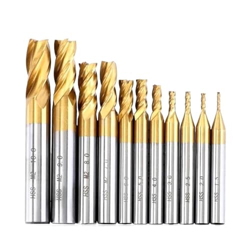 RCBCPLGLNK 1,5–10 mm titanbeschichteter HSS-Vierschneid-Spiralbohrer HRC63 CNC-Bohrer-Schaftfräser for Schneiden von Holz und Stahl Reibahle(8mm) von RCBCPLGLNK