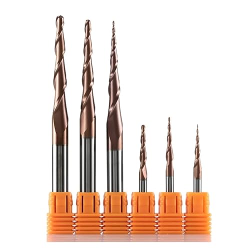 RCBCPLGLNK 1 STÜCK HRC62 Vhm Kugelkopffräser Kegelfräser Carving Bit Gravur Fräser Kegelfräser Holz Metall Fräser Schaftfräser Reibahle(R0.75-15-50-D4-HSi) von RCBCPLGLNK