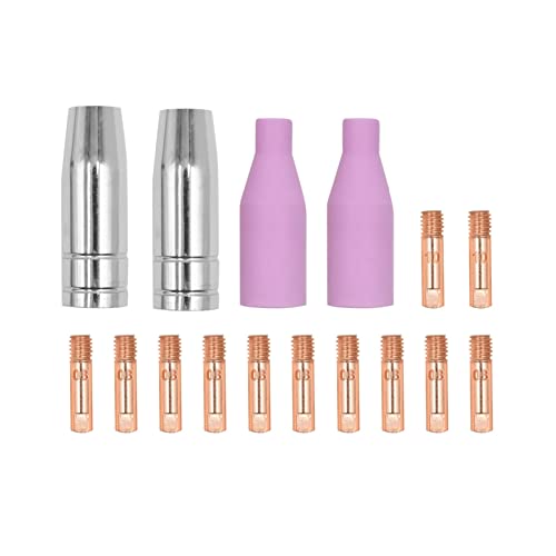 RCBCPLGLNK 16 Schweißpistole Zubehör for 0,8 mm 1,0 mm leitfähiger Düse Kupferdüse Schweißer Keramikdüse Fit for Hzxvogen Schweißdüse von RCBCPLGLNK