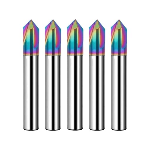 RCBCPLGLNK Anfasfräser HRC55 DLC-Beschichtung Wolframstahl-Fasenfräser for Aluminium Reibahle(5PCS,4x4x50x120DEG) von RCBCPLGLNK